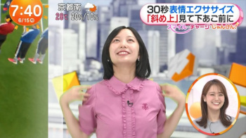 高崎春アナ　胸を突き出すエクササイズ！！の画像