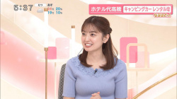 瀧口麻衣アナ　ニットで豊乳がくっきり！！の画像