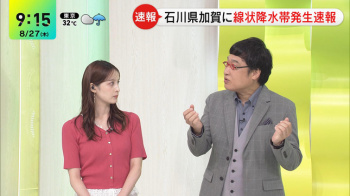 後呂有紗アナ　ニットで胸元強調！！の画像