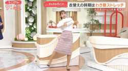 【画像】松岡朱里アナ　エクササイズの横乳と腰回り！！【GIF動画あり】の画像