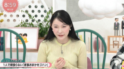 【画像】森田茉里恵アナ　スケスケニットの豊乳！！の画像