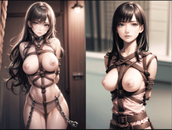 2次元美少女の緊縛エロ画像！裸で縛られる！の画像