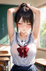 【制服JK|腋汗】髪を結ぶだけで、どうしてこんなに見惚れてしまうんだろう。の画像
