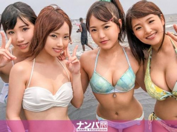 【素人ナンパ】ハーレム手コキフェラパイズリレズキス乱交セックス!スレンダー巨乳おっぱい水着痴女ギャル女子大生【エロ動画】の画像