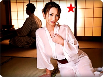 ★ お客様を肉厚マムコでご奉仕してくれるスケスケ浴衣姿の色っぽい巨乳女将♪ 玲奈の画像