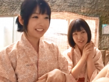 夏休みを利用して旅館バイトする美少女達がお客さんを痴女ってハーレムパコの画像