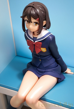 制服JKのエロフィギュア風AIイラスト2の画像