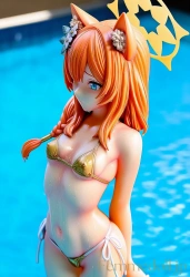 聖女マリーが限界露出マイクロビキニで先生をムラつかせちゃうやつ【ブルアカエロ画像】の画像