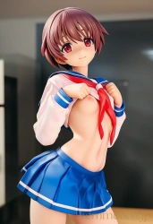 【咲-Saki-】宮永咲「恥ずかしい…」制服セミヌードで乳首チラ見せ悶々【エロCG36枚】の画像