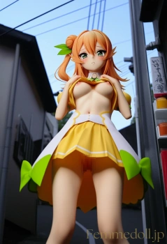 陽夏木ミカン「んっ、恥ずかしい…」街中で限界露出【エロイラスト24枚】の画像