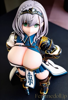 【ホロライブ】白銀ノエル騎士服のKカップが胸チラでプルプル揺れまくり【フィギュア風エロ30枚】の画像