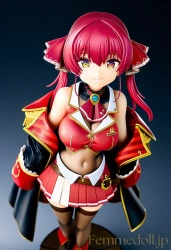 【Hololive】宝鐘マリン「見てよ、この谷間…」胸チラで誘惑ポーズ【AIフィギュア風エロ36枚】の画像