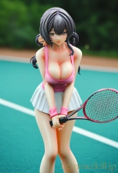 【オリジナル】テニス美少女「んっ、汗が…」胸チラで男をムラムラさせちゃう♡【AIエロイラスト24枚】の画像