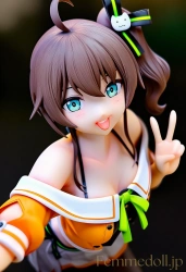 【ホロライブ】夏色まつり胸チラで誘惑ポーズ、欲情チラリズム【フィギュア風エロCG30枚】の画像