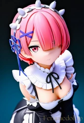 【リゼロ】ラム：冷静沈着なピンクメイドの甘く溶ける誘惑【AI生成イラスト32枚】の画像