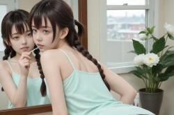 歯磨きの女の子の画像
