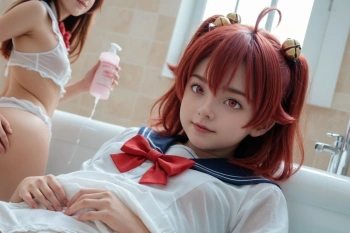 白いスカートの女の子の画像
