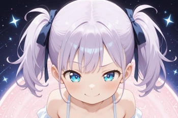 紫ツインテちゃんの画像
