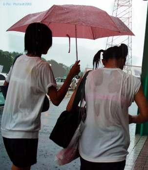雨でびしょ濡れで下着透けちゃってるJKってエロすぎだろーｗｗｗｗｗｗｗｗｗｗの画像