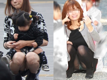 子連れママーンのパンチラを街撮り盗撮ｗｗｗｗｗの画像
