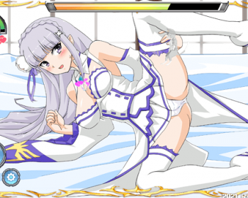 【エロフラッシュ】リゼロのエミリアにお触りして脱がしたりおもらしさせたりなゲーム【クリック!エミリア】の画像