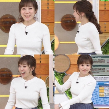 お昼から着衣おっぱいで魅力するTBS女子アナ江藤愛(18)の画像