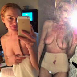 金髪巨乳のヌード自撮り姿を晒した リンジー・ローハン（Lindsay Lohan)の画像