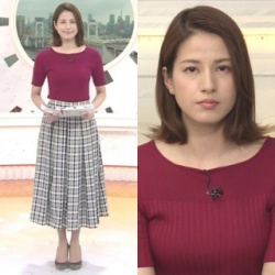 フジ・永島優美アナの巨乳ニットおっぱいが素敵な 7/22「めざましテレビ」の画像