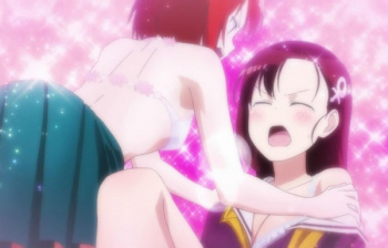 アニメ『群れなせ！シートン学園』11話で女の子同士のエロいレズエッチシーンなど！の画像