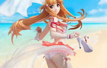 『ソードアート・オンライン』アスナのエロいスケスケのウェディングドレス風水着のフィギュアの画像