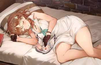 『ライザのアトリエ2』ライザのエロい太もも出し寝姿のイラストやエロおっぱいのリラが再登場の画像
