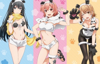 『俺ガイル』一番くじで女の子たちのエロい下着みたいなパンダ風衣装のエロフィギュアなどの画像