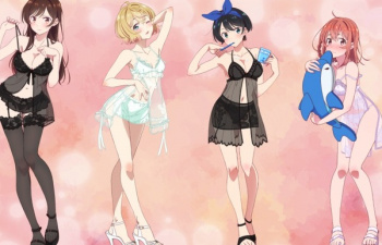 『彼女、お借りします』女の子たちのエロいスケスケのランジェリー姿のエロイラストグッズの画像