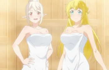 アニメ『真の仲間』4話でエロいおっぱい女の子と一緒に裸でサウナに入るエロシーンなど！の画像