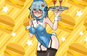 『ハンバーガーちゃん』えっちなバニー姿で赤面してるエロイラストなどのエログッズ！の画像