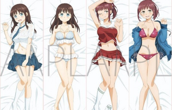 『月曜日のたわわ』妹ちゃんとチアちゃんのエロいはだけ姿と水着姿のエロ抱きまくらの画像