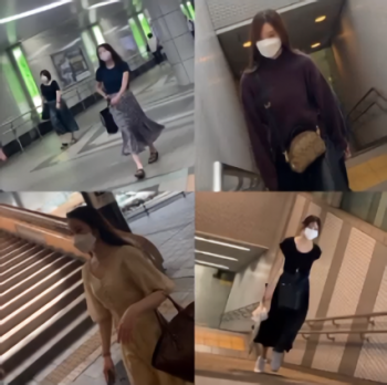 ロングスカートを穿く女性を追いかけるの画像