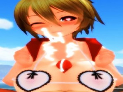 【3Dエロアニメ】爆乳ロ○少女にパイズリしてもらって精液ぶっかけちゃう【MMD】の画像