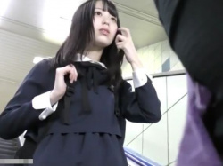 【盗撮動画】清純ピュアな美少女の女性器を弄ぶ！電車内で敢行された過激痴漢行為の一部終止！！の画像