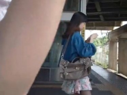 【HD盗撮動画】観覧注意！可愛い素人のお嬢さんを駅構内で付け回して危険すぎるスカート捲りパンチラ！！の画像