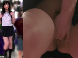 【盗撮動画】危険すぎる痴漢魔の愛撫！美少女JKが下半身剥き出しで愛液を漏らしてる！の画像