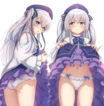 【ロリたくし上げ】二次ロリ少女がスカートの中を恥ずかしがりながらも気安い関係になりたいたくし上げロリ二次エロ画像の画像