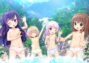 【水遊びロリ】二次ロリ少女が川やじゃぶじゃぶ池なんかで水遊びに戯れてるロリ水遊び二次エロ画像の画像