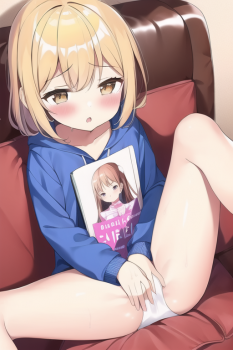 【ロリ読書オナニー】二次ロリ少女が本を読んでそのままオナニーのようなAIで描いた読書家ロリ少女の二次エロ画像の画像
