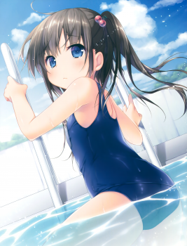 【ロリスク水】二次ロリ少女のスク水姿で暖かい季節を思い出したいロリスクール水着二次エロ画像の画像