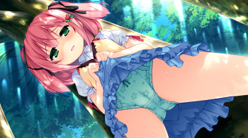 【ロリパンたくし】二次ロリ少女が恥ずかしそうな表情でロリパンをスカートたくし上げて見せてくれる変態ロリ少女の二次エロ画像の画像