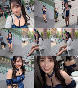 通行人ビックリのバニー衣装でハメ撮りされる営業事務ゆいぴ(23)の画像