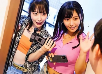 【天然美月・久留木玲】激カワビッチギャル（痴女）たちが素人男性宅に突撃訪問！好き放題生チンポを弄ぶハーレム3P中出しセックス！！の画像