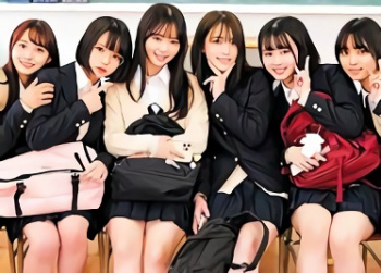 【企画・制服・騎乗位】激カワ美少女JKたち6人組がエッチな研究会を発足！？男子の性感帯を探す課外授業、ベロベロ舐め回すハーレムご奉仕の乱交生中出しセックス！！の画像