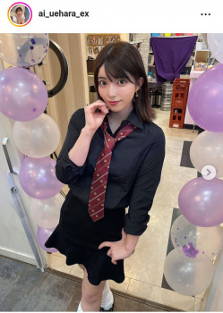 【画像】上原亜衣、制服＆メイド服のルーズソックス姿を披露「全然OKです」「可愛いです」の画像